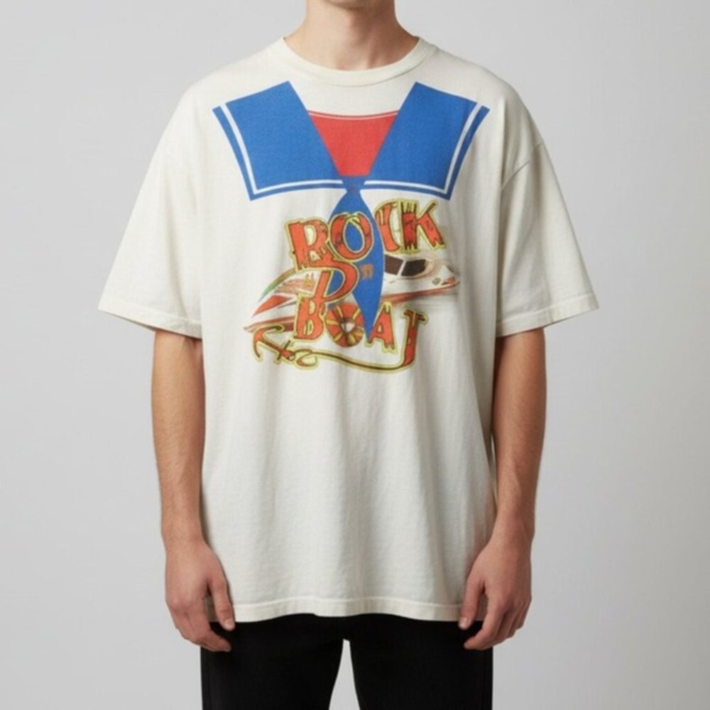 Vintage 90s Rock D Boat Nautical Graphic T Shirt Mens 2XL Trinidad Souvenir